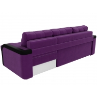 Угловой диван Марсель (микровельвет фиолетовый чёрный) - Изображение 2